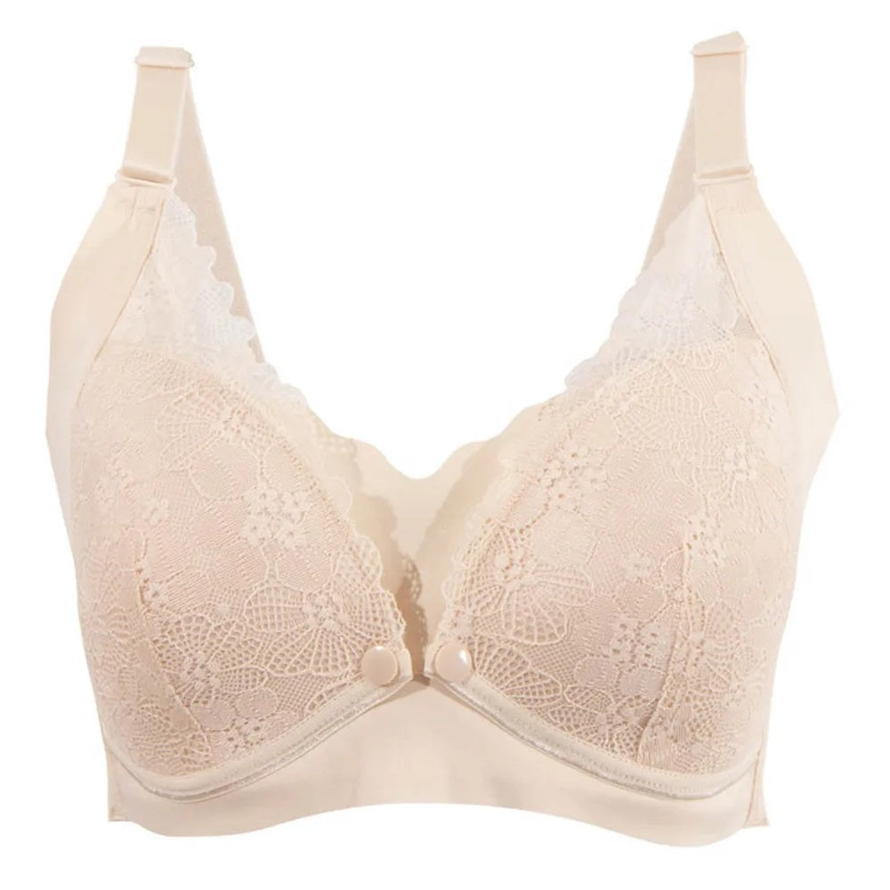 Okus - Pretty Lace Maternity & Nursing Bra - Beige - Small