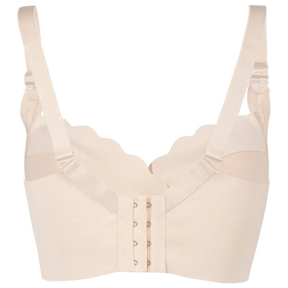 Okus - Elegant Seamless Maternity & Nursing Bra - Beige - X-Large