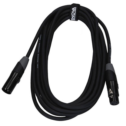 Enova 3 Meters XLR Female to XLR Male Microphone Cable 3-Pin Analogue & AES with Velcro