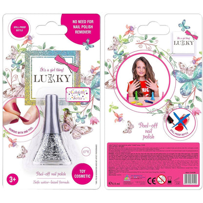 Lukky - Peel-Off Nail Polish Confetti Silver Glitter 5.5ml