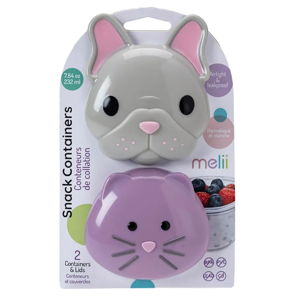 Melii - Snack Container - Bulldog & Cat - 2pcs