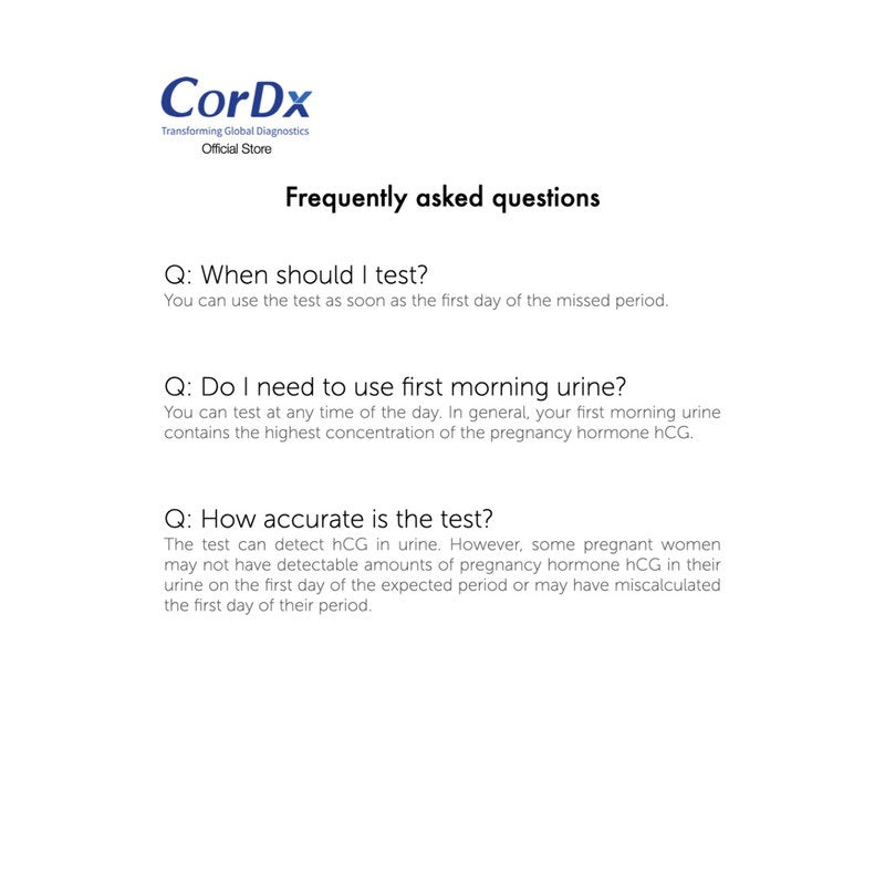 Cordx Pregnancy Test Cassette FDA Approved - 1 Test