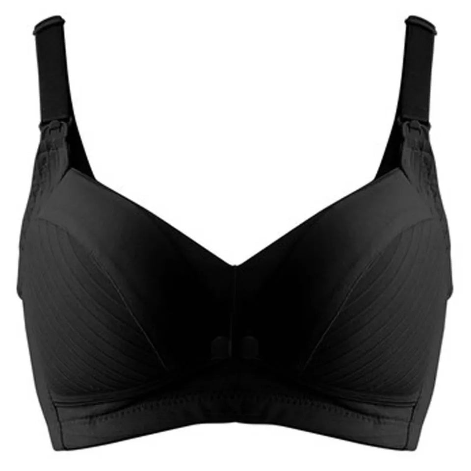 Okus - Comfy Cotton Maternity & Nursing Bra - Black - Medium