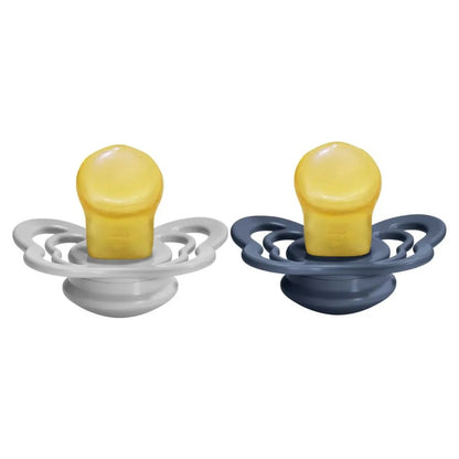 Bibs - Pacifier Couture Latex Size 1 - 0-6M - Pack of 2 - Cloud/Steel Blue