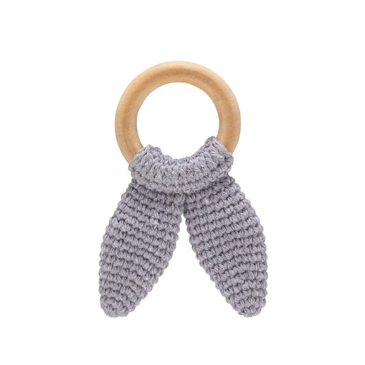 Babyjem - Amigurumi Wooden Ring Teether - Grey