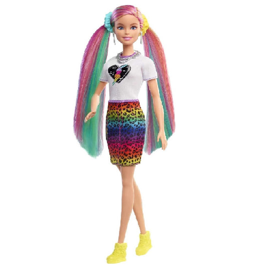 Barbie Leopard Rainbow Hair Feature Doll