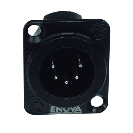 Enova XLR Chassis Connector Male 5-Pin Black Metal Housing Solder Cups