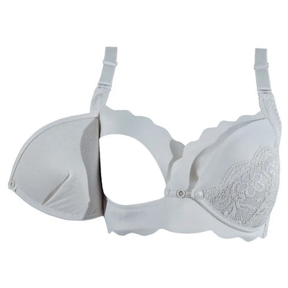 Okus - Elegant Seamless Maternity & Nursing Bra - Light Grey - XX Large