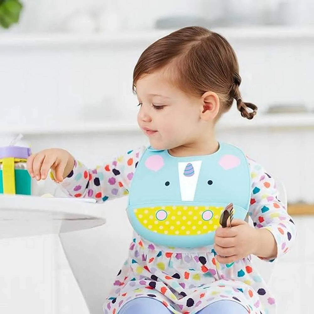 Skip Hop - Zoo Fold & Go Silicone Bib - Unicorn