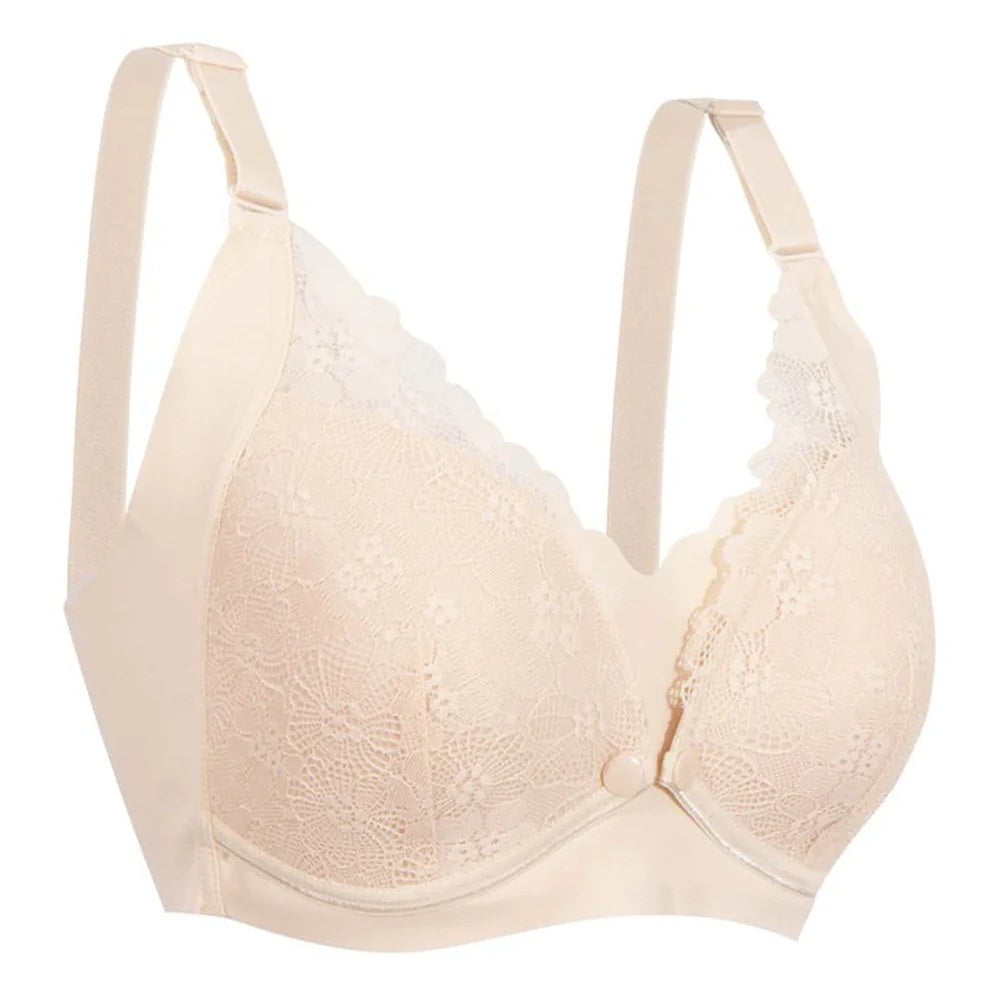 Okus - Pretty Lace Maternity & Nursing Bra - Beige - X-Large