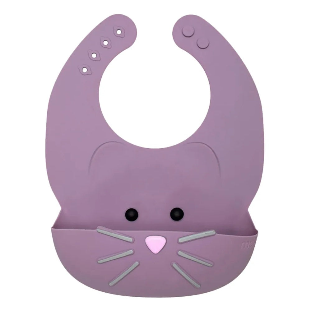 Melii - Silicone Bib - Purple Cat