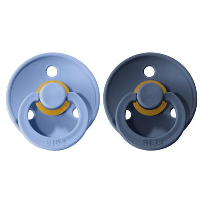 مريلة - لهاية مقاس 2 - من 6 إلى 18 شهرًا - عبوة من قطعتين - أزرق سماوي/أزرق فولاذي