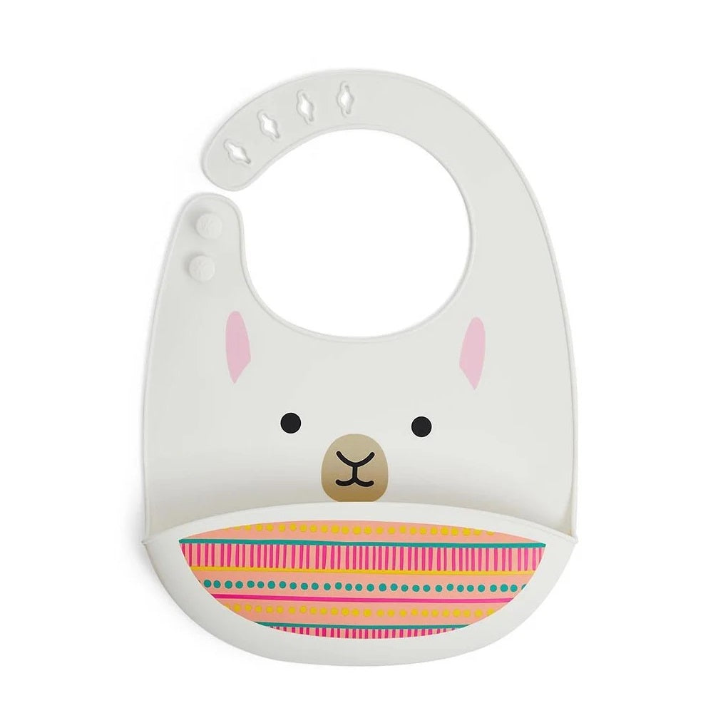 Skip Hop - Zoo Fold & Go Silicone Bib - Llama