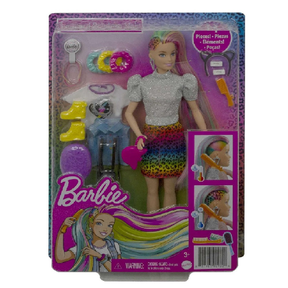 Barbie Leopard Rainbow Hair Feature Doll