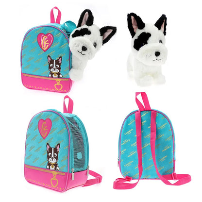 كلب بولدوج كيوتكينز مع حقيبة حمل