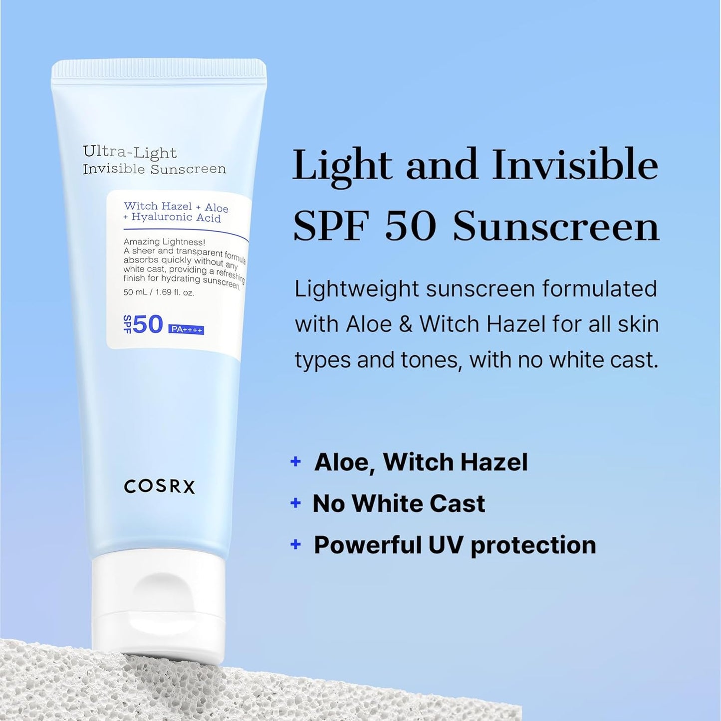 COSRX Ultra Light Invisible Sunscreen SPF 50 PA++++ 50ml