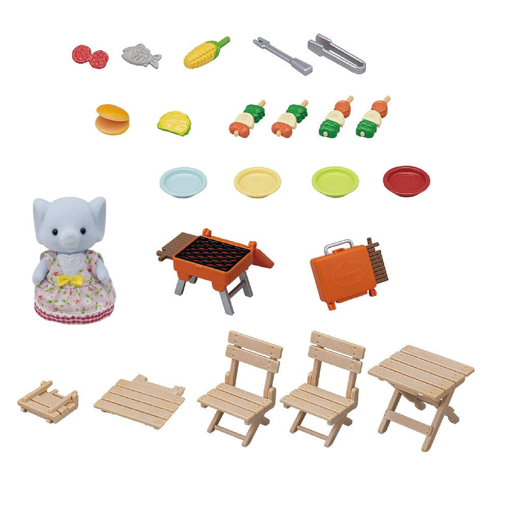 Sylvanian Families BBQ Picnic Set Elephant Girl