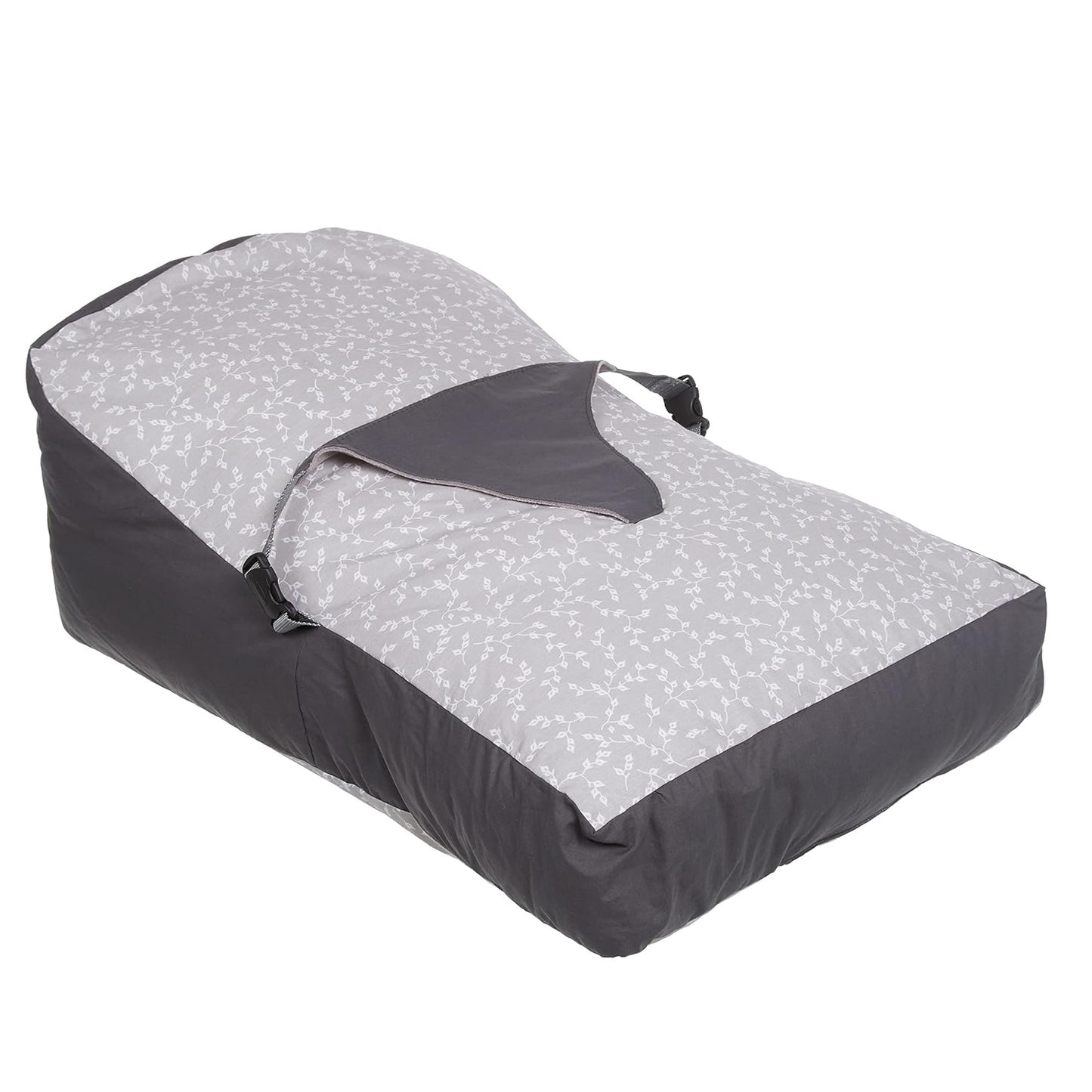 Babyjem - Soft Baby Cushion With Belt - Grey/Black