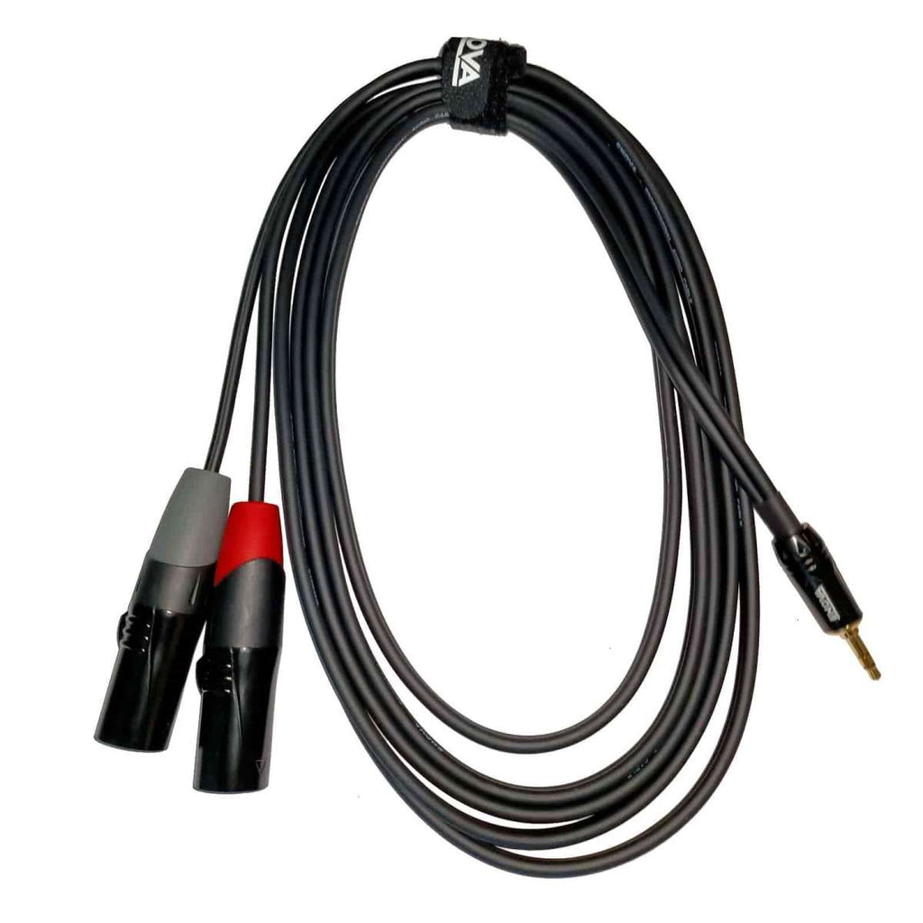 Enova 2 Meters Jack 3.5mm 3-Pole - XLR Male 3Pole Adapter Cable Black & Red Stereo Cable