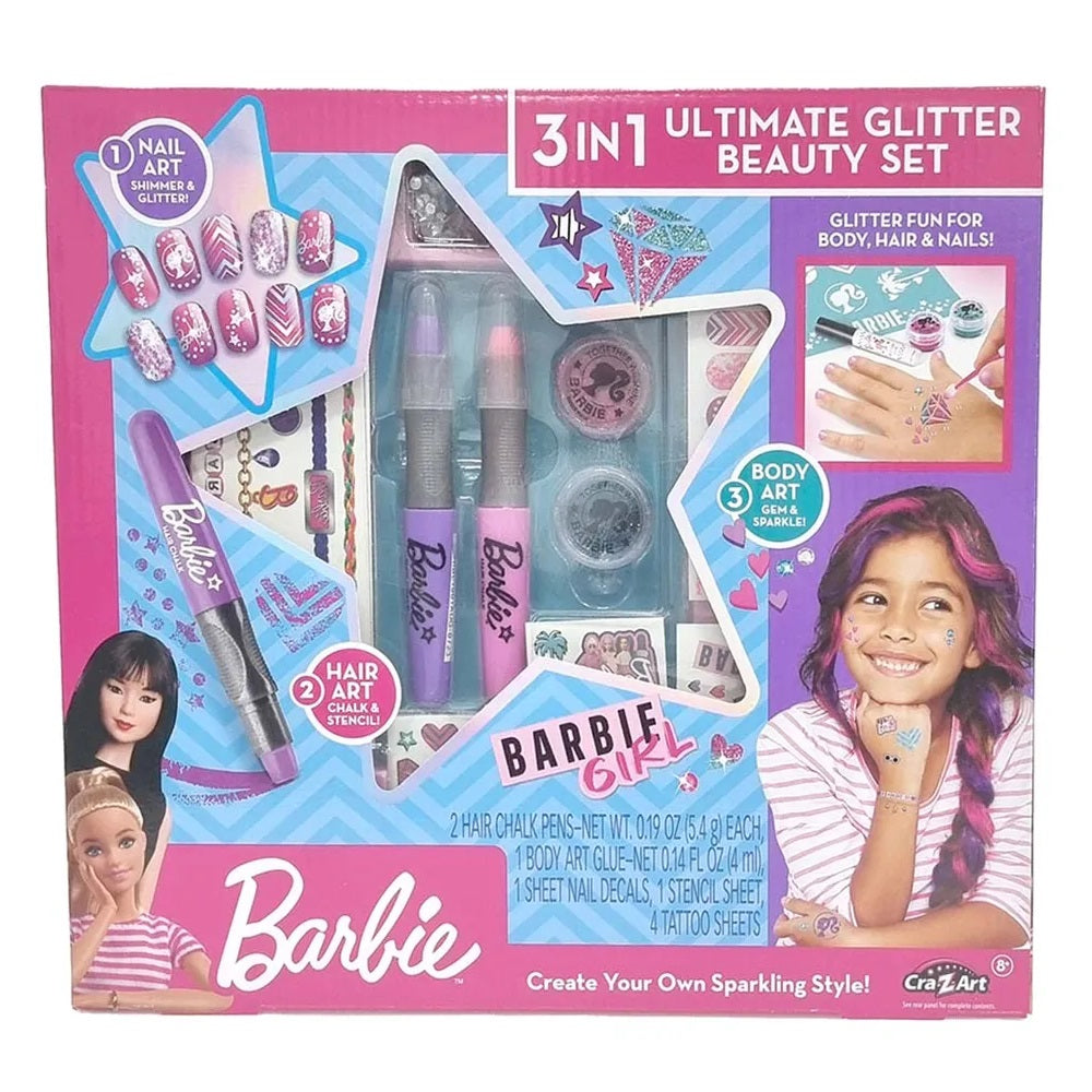 Barbie 3 in 1 Ultimate Glitter Beauty Set