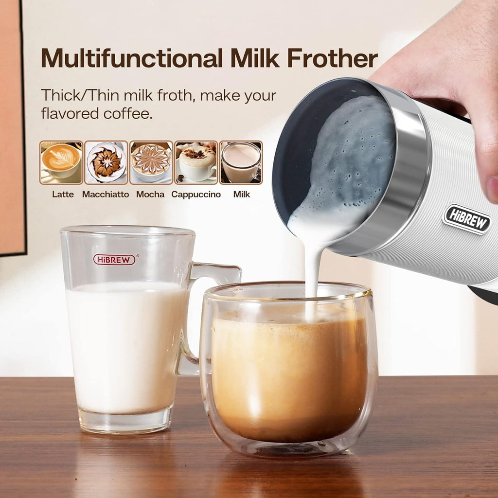 HiBrew Hot & Cold Milk Frother - White M1A