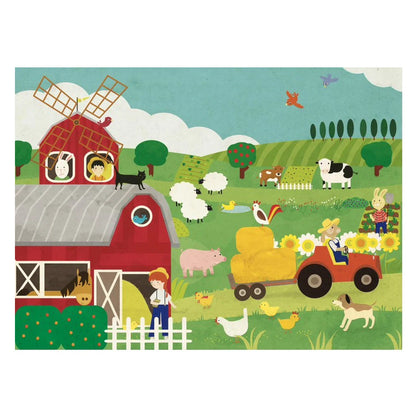 Sassi - Book And Giant Puzzle Round Box - The Farm