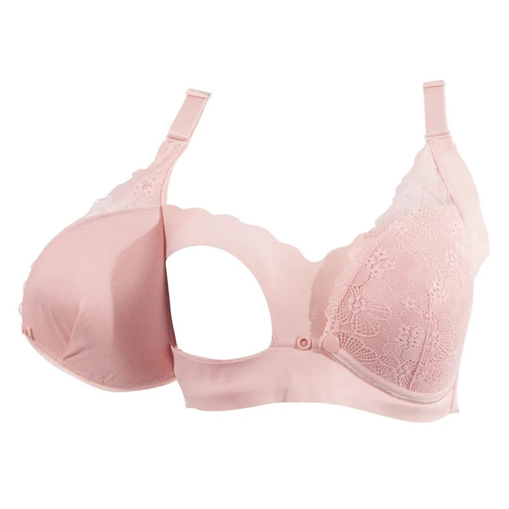 Okus - Pretty Lace Maternity & Nursing Bra - Pink - XX Large