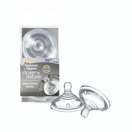 Tommee Tippee Closer to Nature Teats, Vari Flow x 2 - Clear