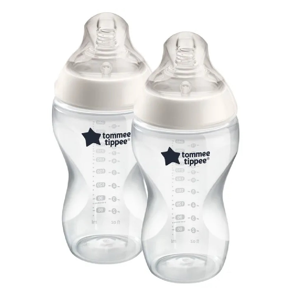 Tommee Tippee - Closer to Nature Feeding Bottle, 340ml x 2  - Clear