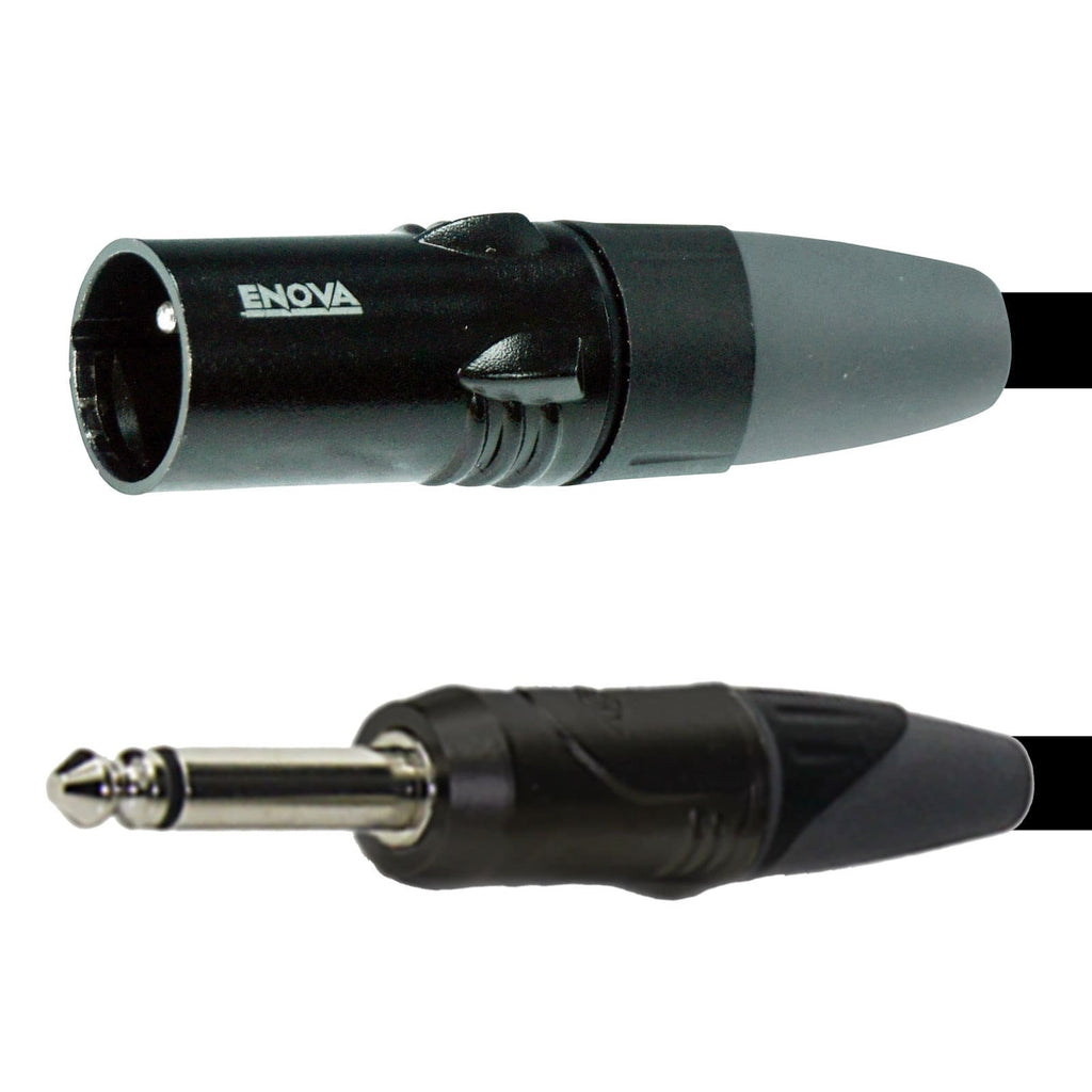 Enova 7 Meters XLR Male to 1/4" Plug 2-Pole Microphone Cable Analogue & AES with Velcro