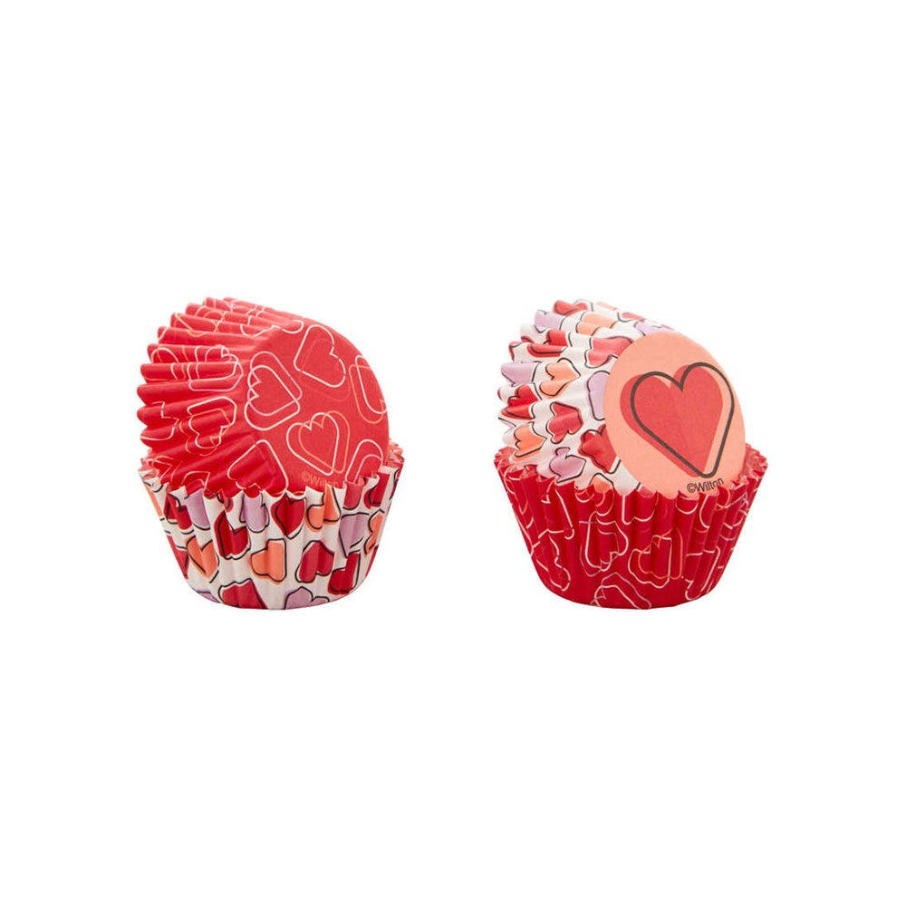 Wilton Red and Pink Hearts Mini Baking Cups, Set of 100
