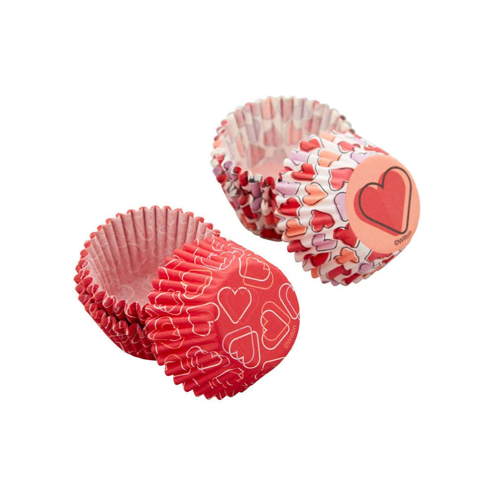 Wilton Red and Pink Hearts Mini Baking Cups, Set of 100