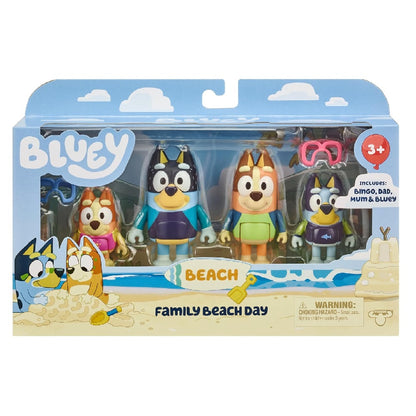 Bluey Beach S9 Figure 4-Pack – Beach Adventure Set