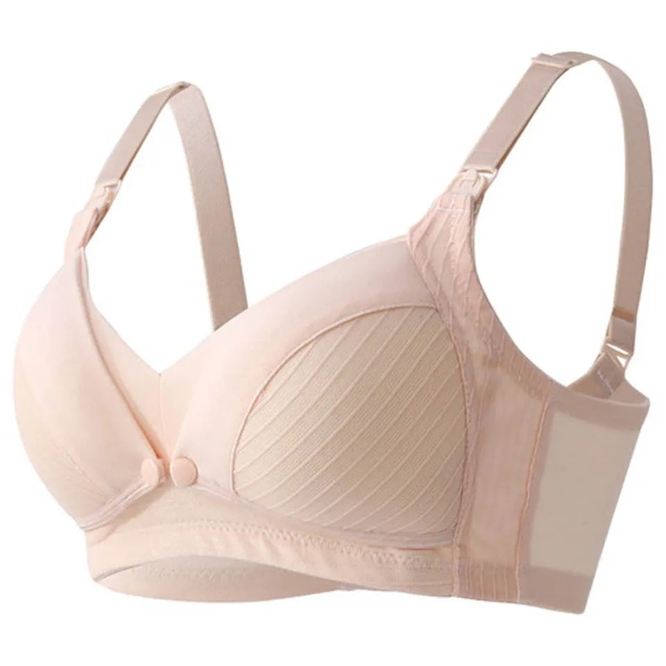 Okus - Comfy Cotton Maternity & Nursing Bra - Beige - Small