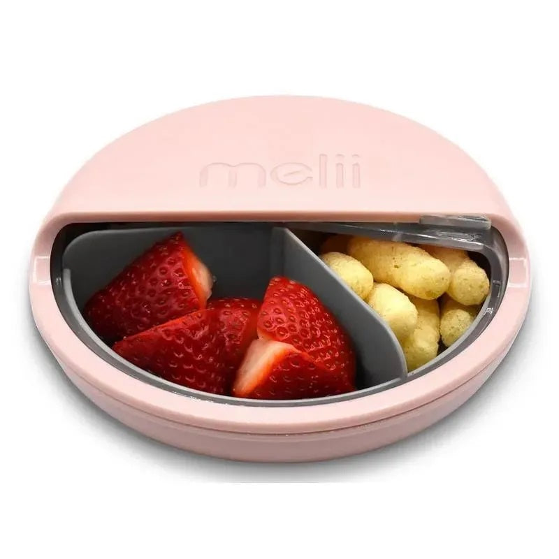 Melii - Spin 3 Compartment Snack Container - Pink