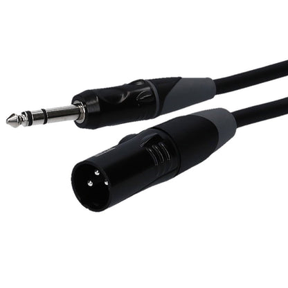 Enova 10 Meters XLR Male to 1/4" Plug 3-Pole Microphone Cable 3-Pin Analogue & AES with Velcro