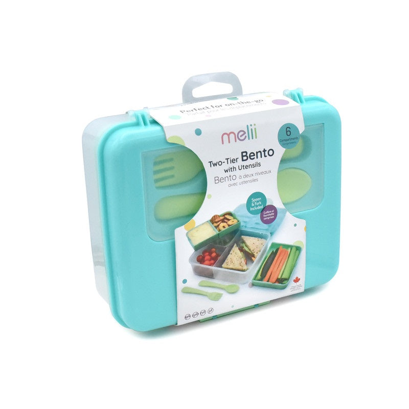 Melii - 2 Tier Bento Lunch Box - Turquoise