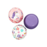 Wilton Unicorn & Flower & Solid Purple Standard Baking Cups, Set of 75