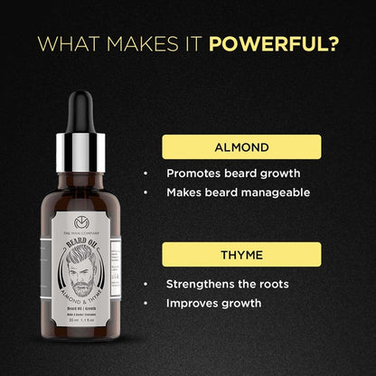 THE MAN COMPANY Beard Growth Pair- Derma Roller + Almond Beard Oil