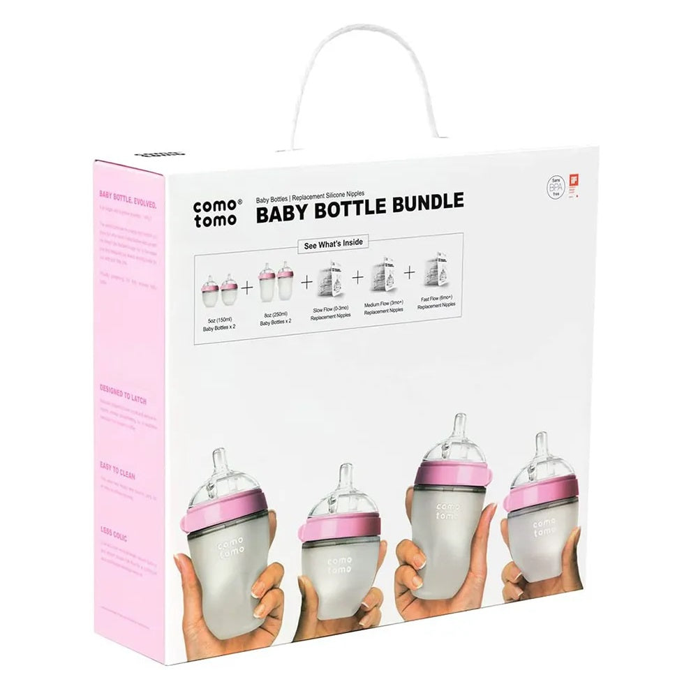 Comotomo - Baby Feeding Bottle Bundle - Pink