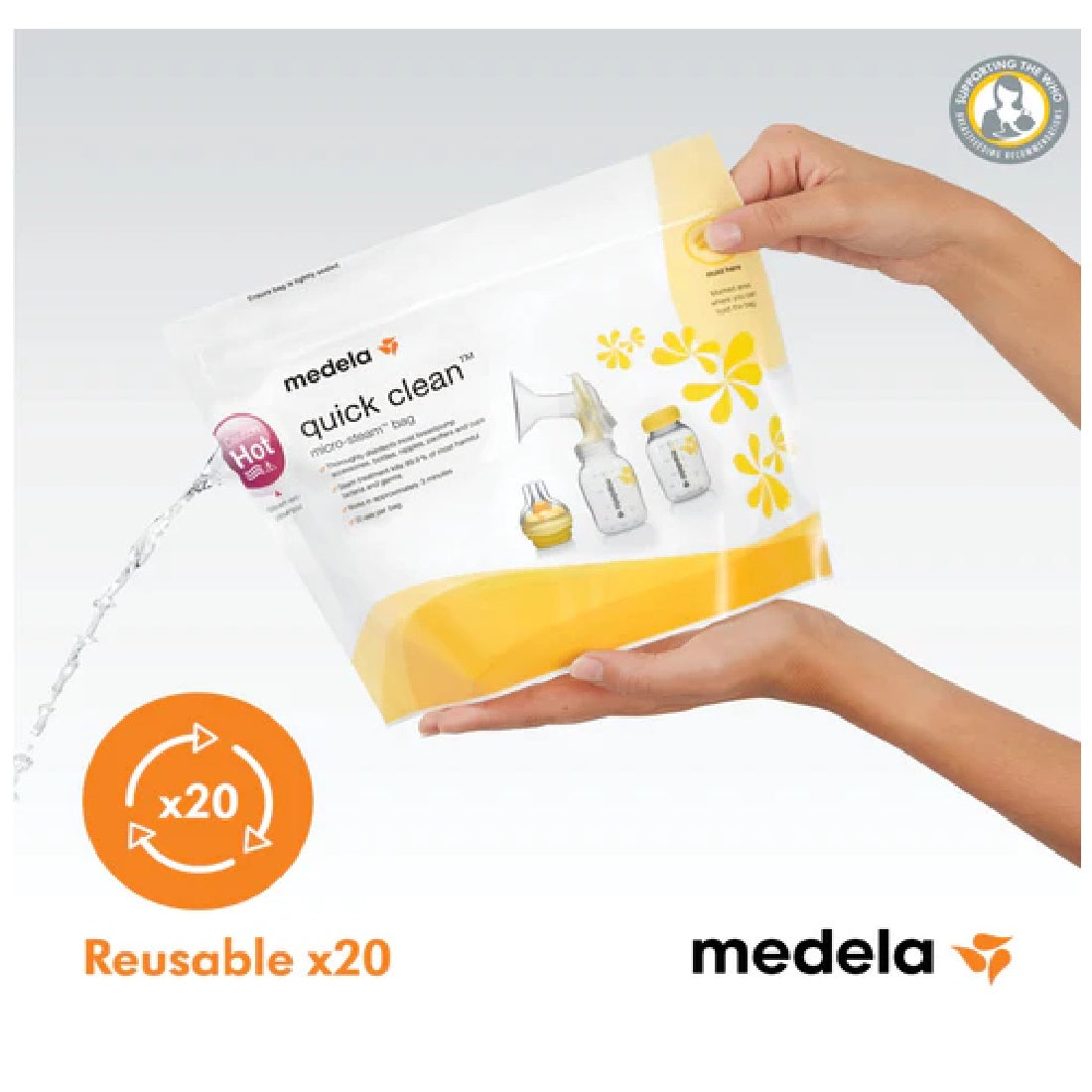 أكياس تعقيم الميكروويف سريعة التنظيف من Medela