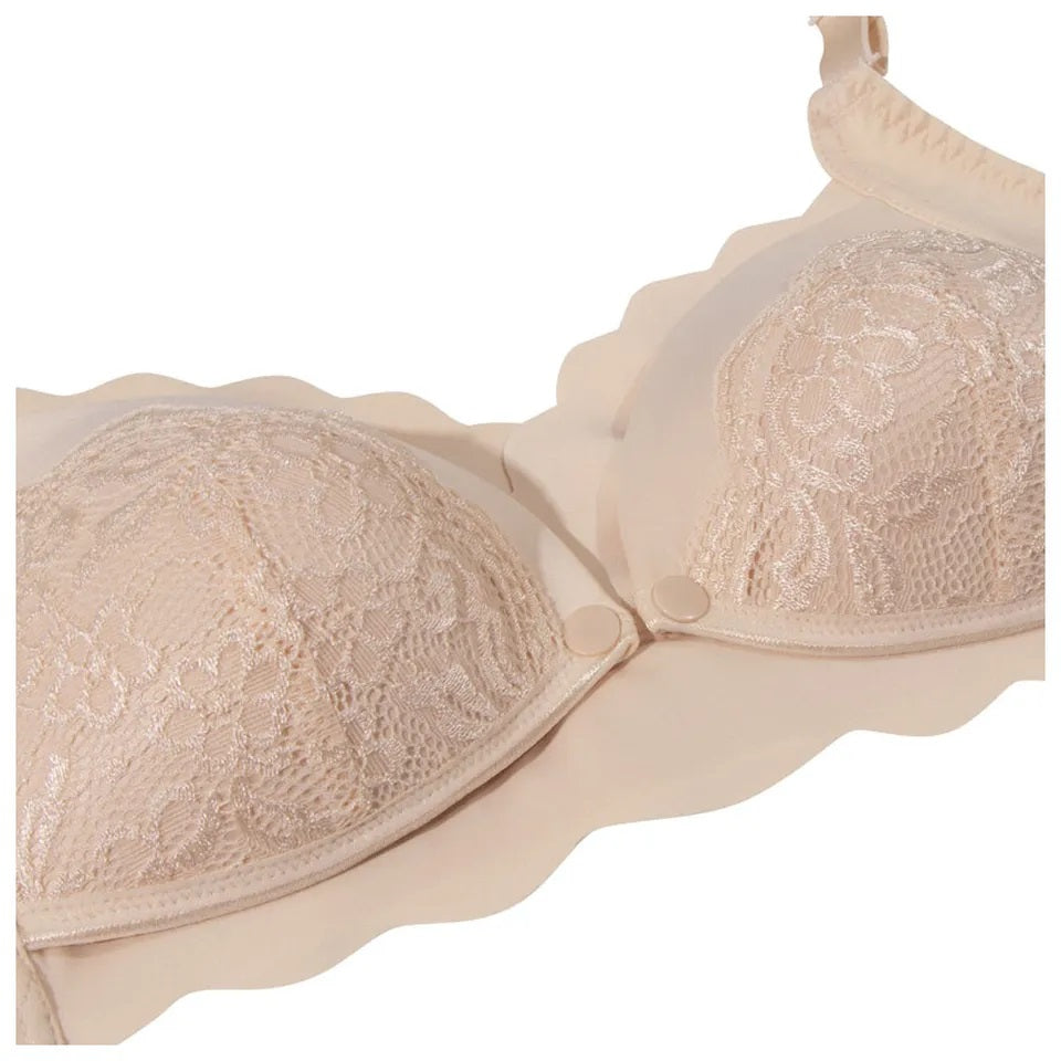 Okus - Elegant Seamless Maternity & Nursing Bra - Beige - Large