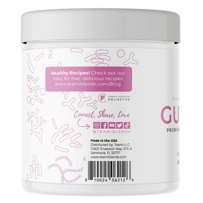 Teami Blends Gut Love Probiotic + Prebiotic Powder Triple Berry 210g