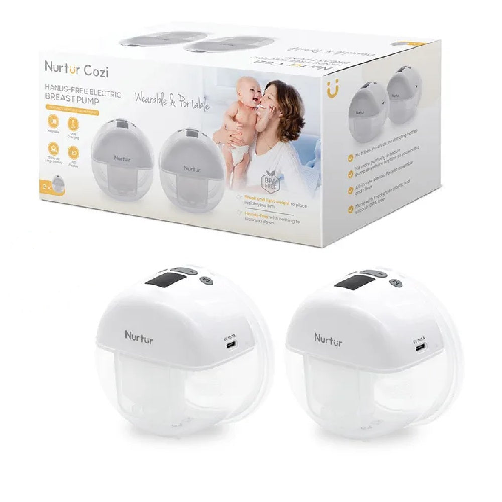 Nurtur Cozi - Portable Electric Breast Pump - White - 150ml - 2pcs