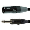 Enova 5 Meters XLR Female to 1/4" Plug 3-Pole Microphone Cable 3-Pin Analogue & AES With Velcro