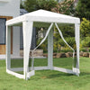 Party Tent with 4 Mesh Sidewalls 2x2 m - White