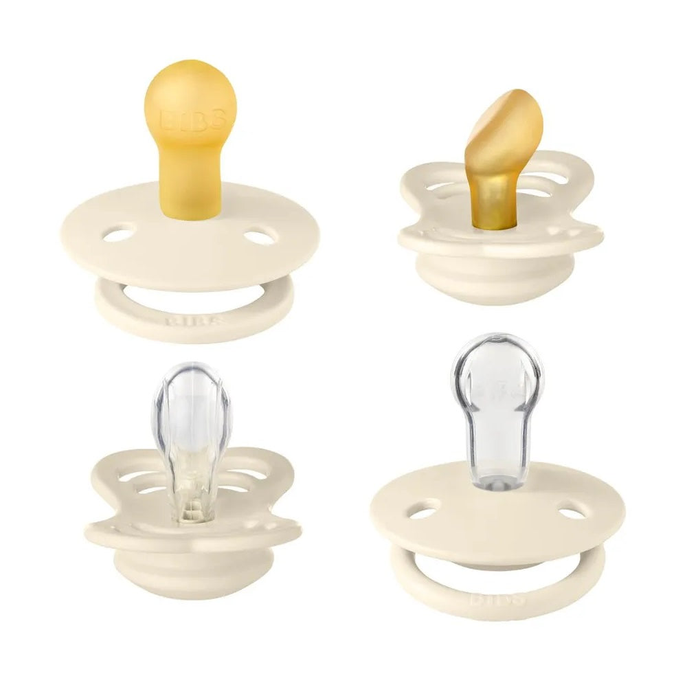 Bibs - Try-It Collection Pacifier Box S1 - Pack of 4 - Ivory