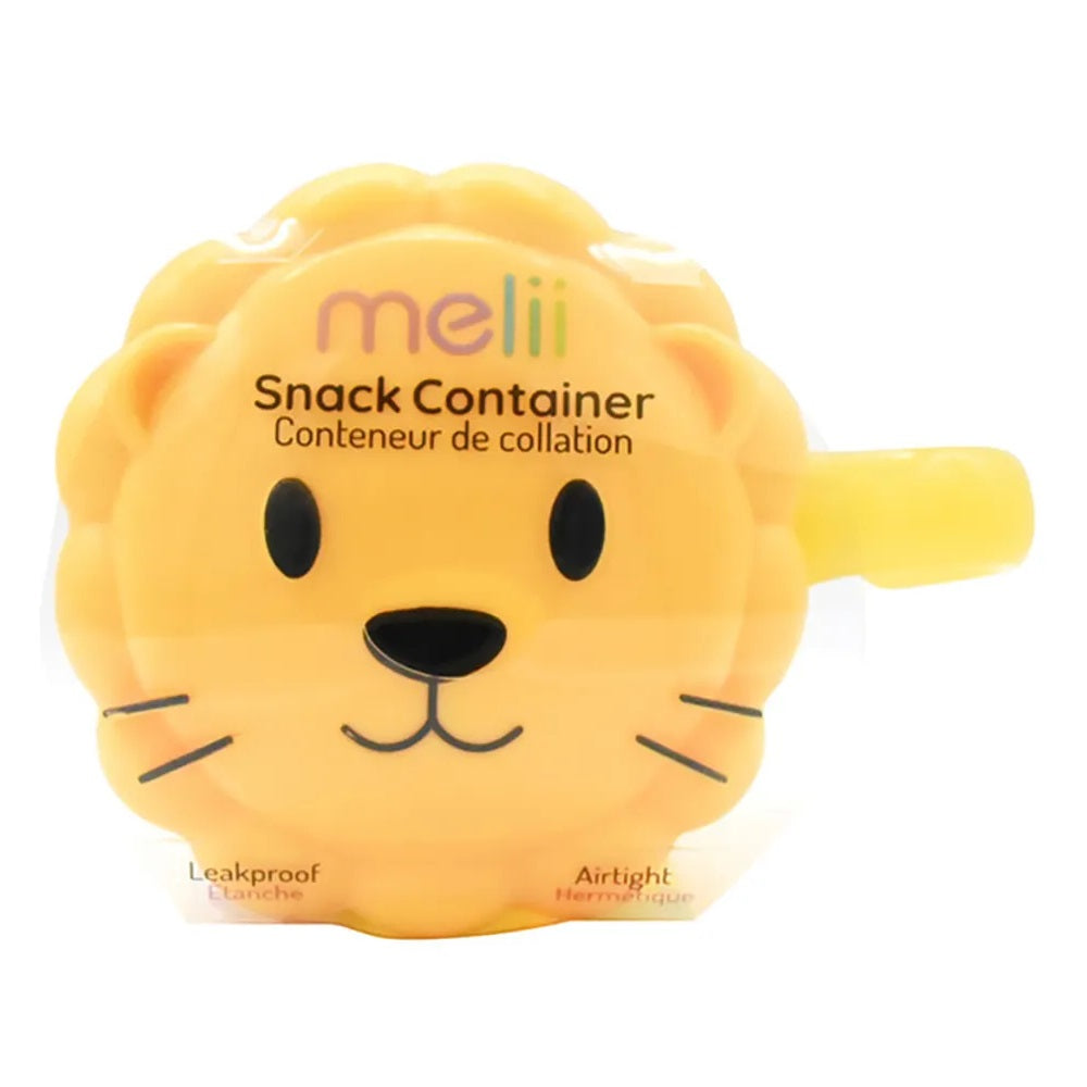 Melii - Snack Container w/ Finger Trap - Yellow Lion