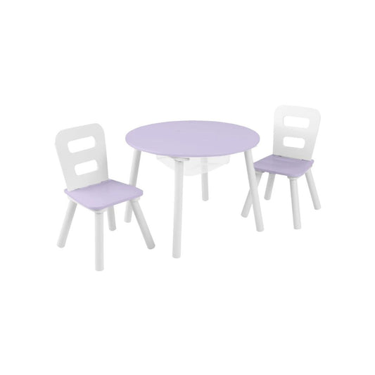 Kidkraft Round Storage Table & 2 Chair Set – Lavender