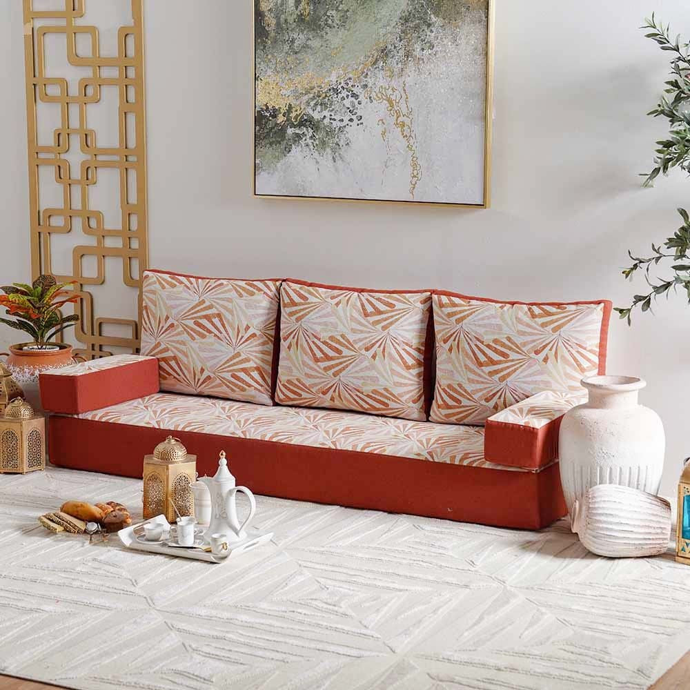 Arabian 3-Seater Majlis - Terracotta